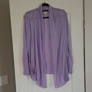 Active Basic Lavender Open-Front Women's Cardigan Size 1X